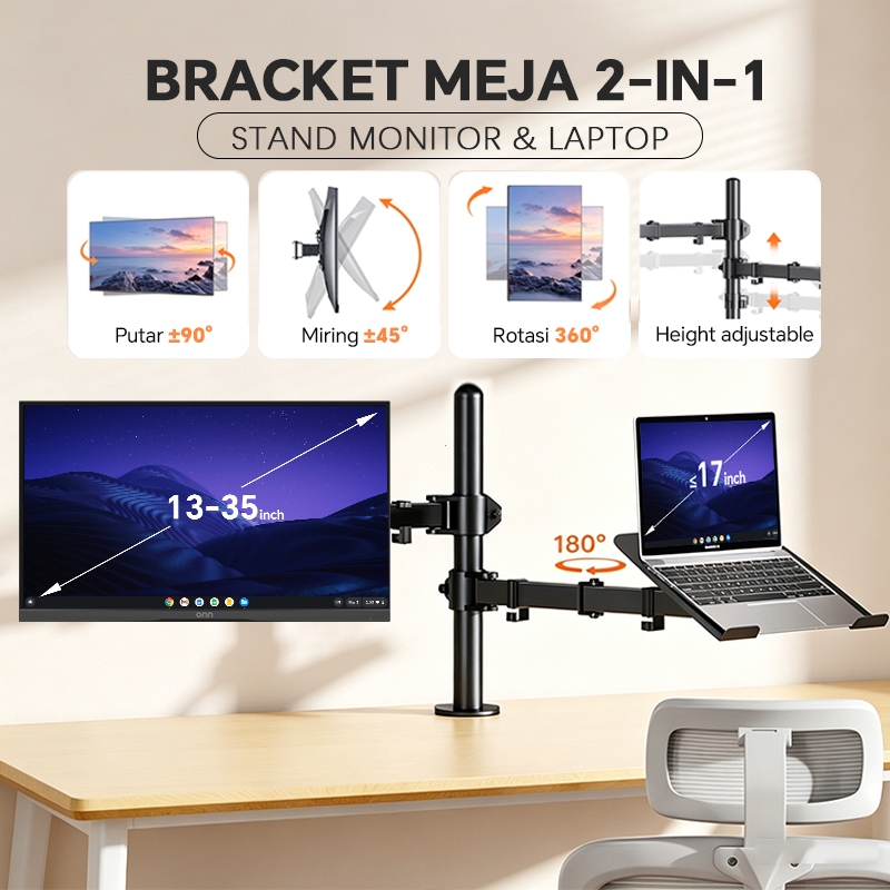 Foto Cantiklife Bracket Laptop Monitor 2-in-1 Dual Combo