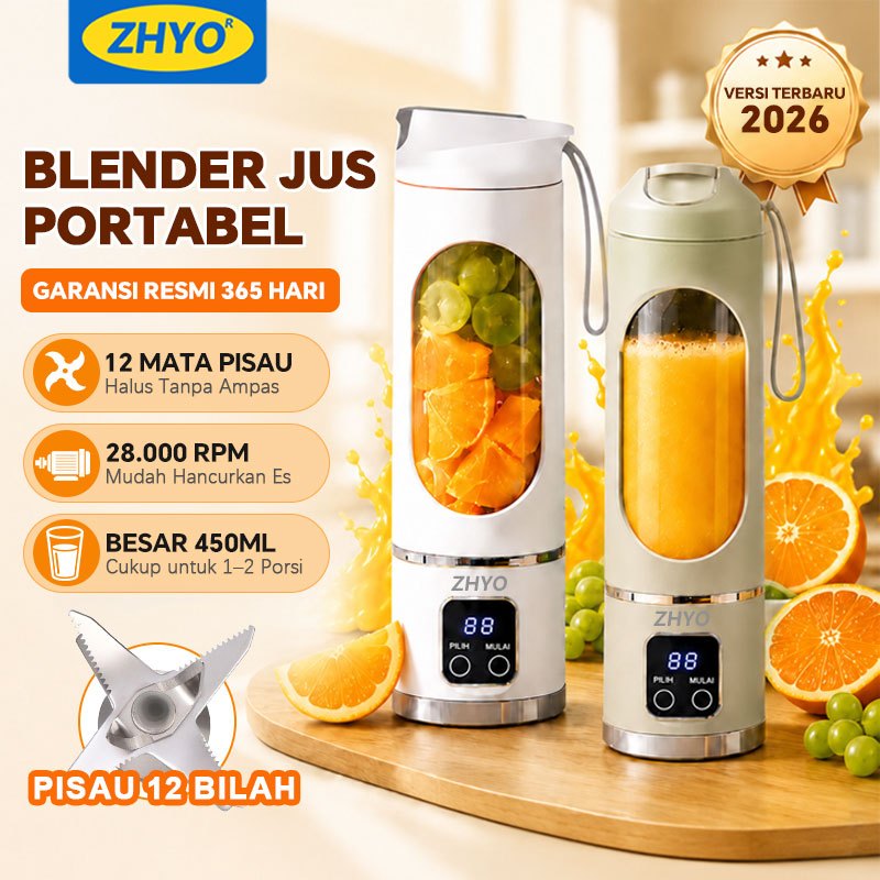 Foto ZHYO ZHYO Blender Jus Elektrik Terbaru 450ML 12 Pisau