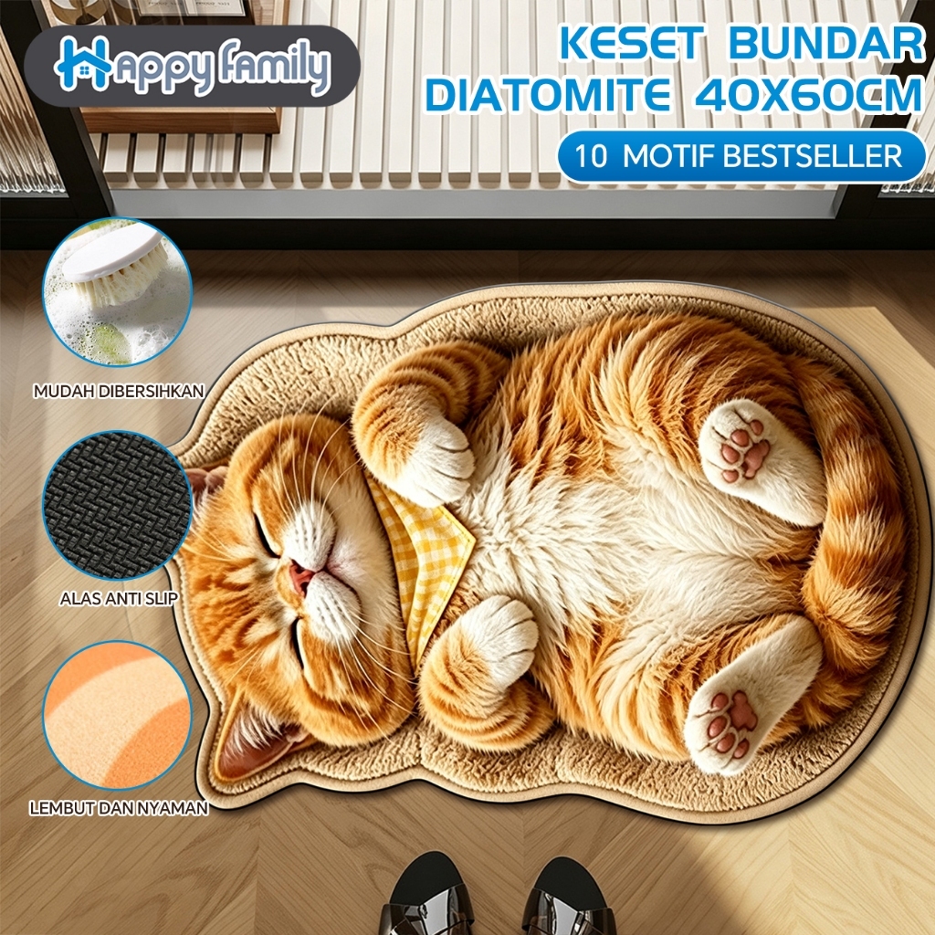 Foto Happy Family Keset Lantai Diatomite UK 40x60CM PREMIUM