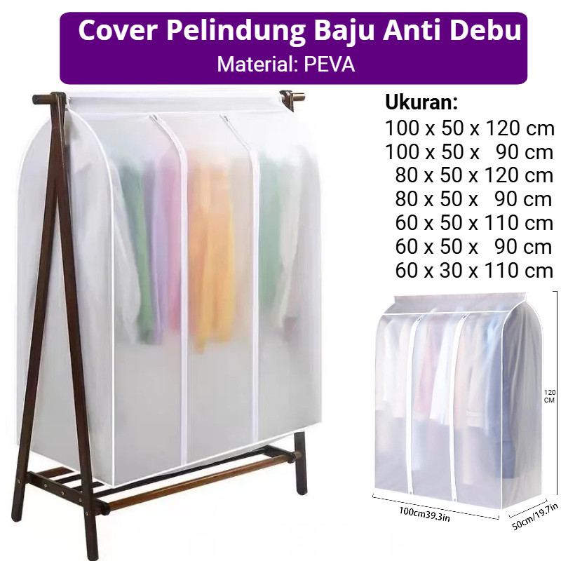 Foto TAFFHOME Cover Pelindung Baju Anti Debu Resleting