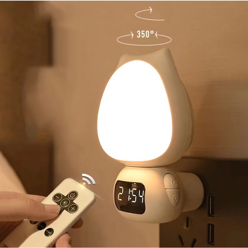 Foto E&J HOME Lampu Tidur Model Kucing LED Wireless Lampu Tidur Jam