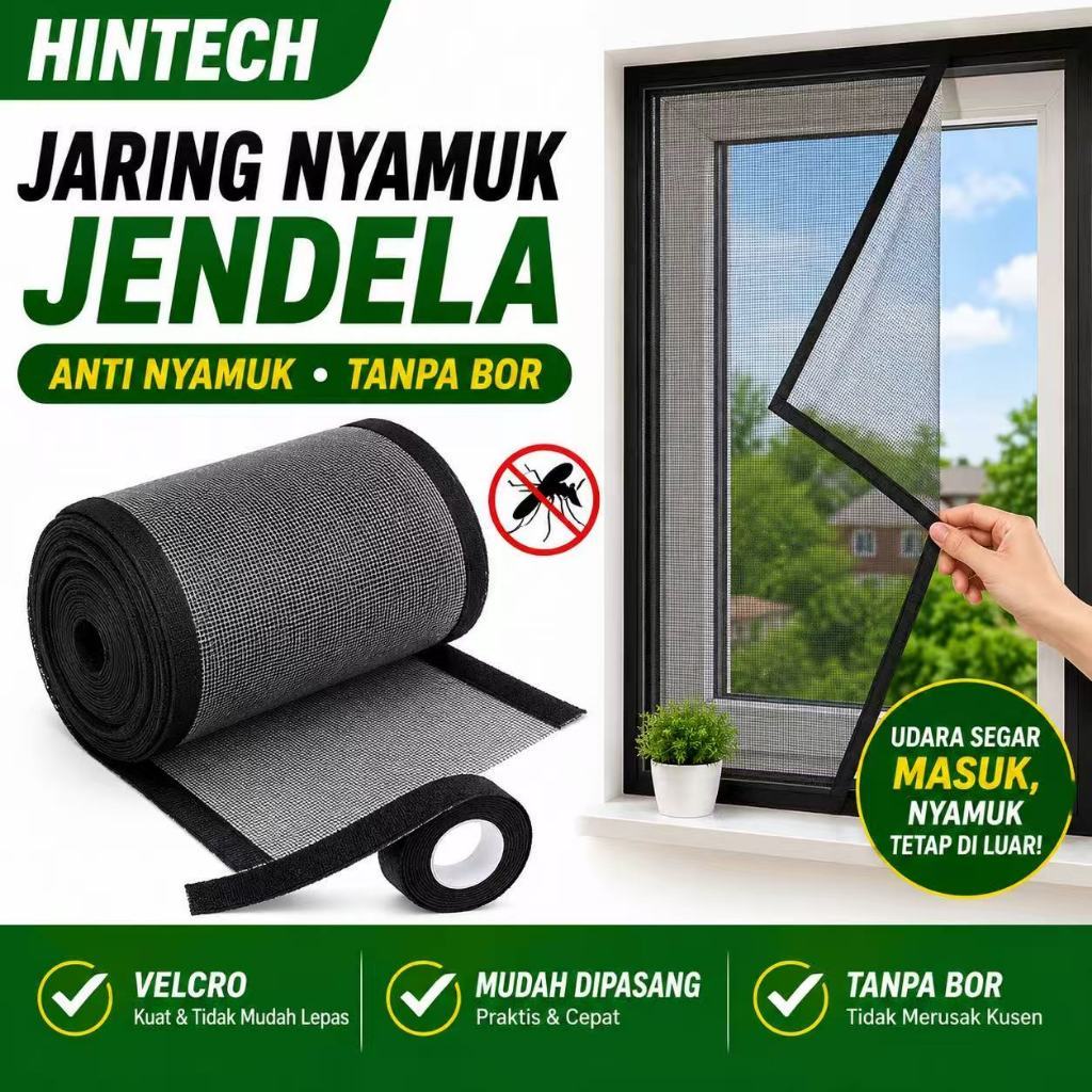 Foto Detech Jaring Nyamuk Jendela Kasa Anti Nyamuk Serangga Velcro