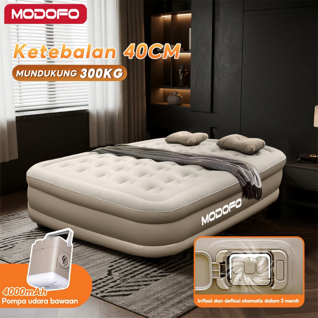 Foto MODOFO MODOFO Kasur Angin Double Tiup Ketebalan Tinggi Portable