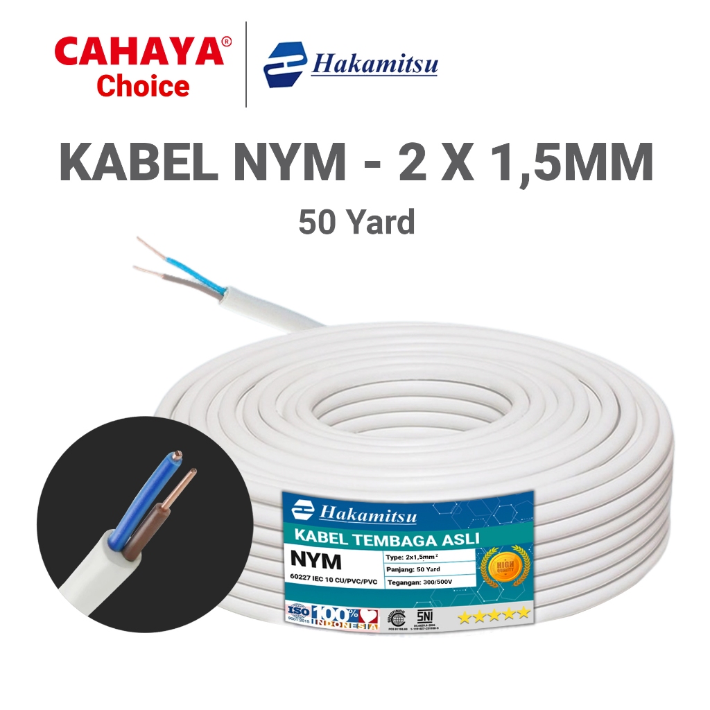 Foto Cahaya Kabel NYM 2 x 1,5mm 50 Yard Full
