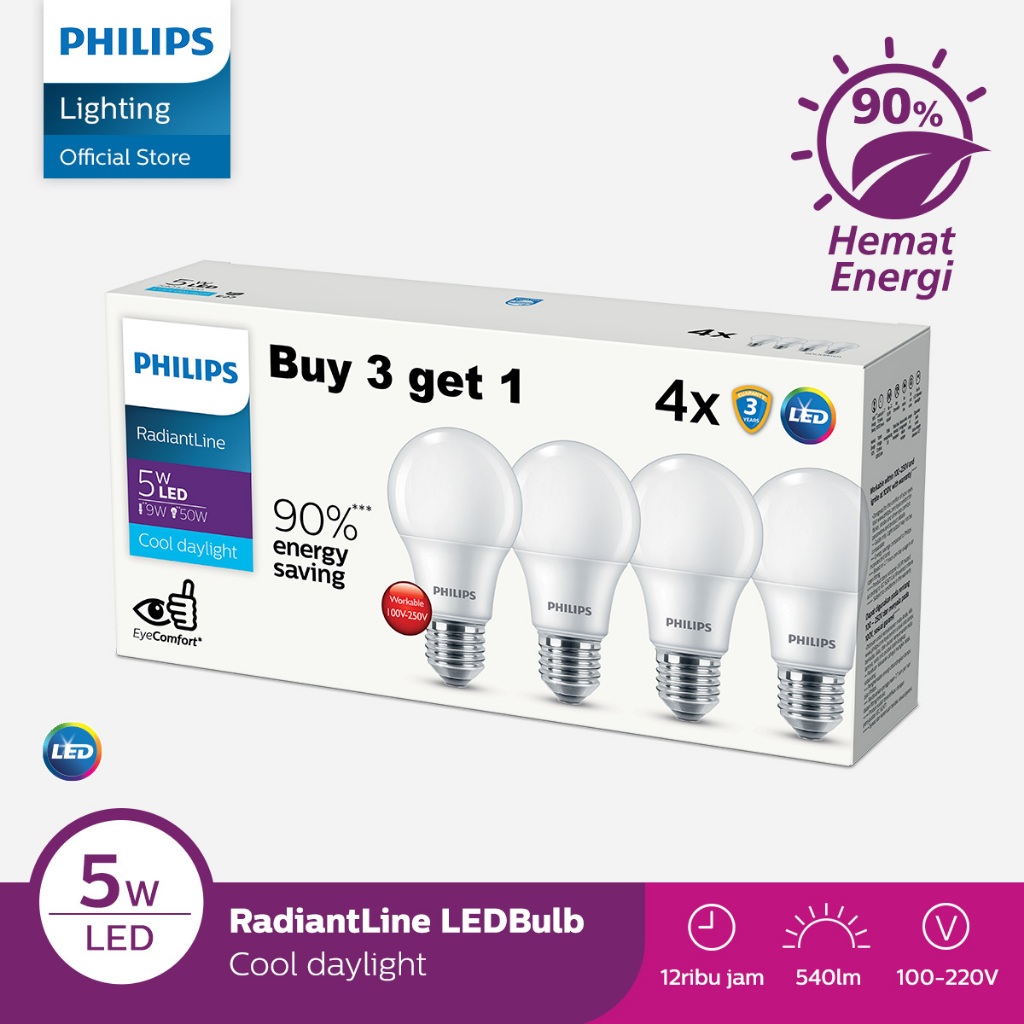 Foto Philips Lighting Philips RadiantLine Multipack LEDBulb 5W 6500K