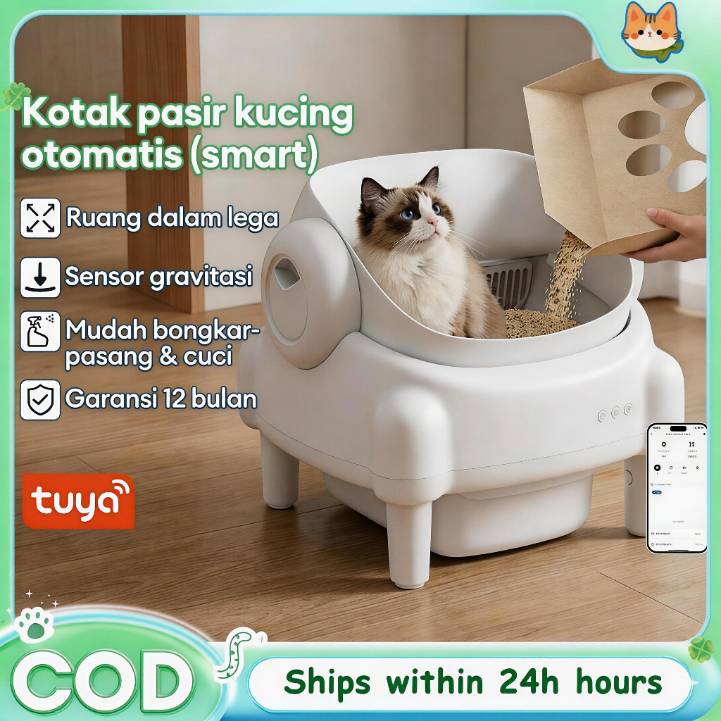 Foto GREENPETS GREENPETS Litter Box Otomatis WiFi Kendali App Bersih