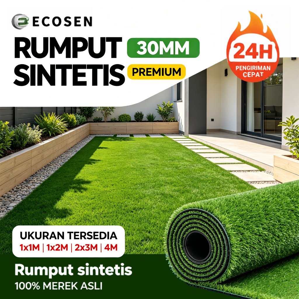 Foto ECOSEN Ecosen Rumput Sintetis 2x2.5 Meter Tipe Swiss Tebal 2.5CM