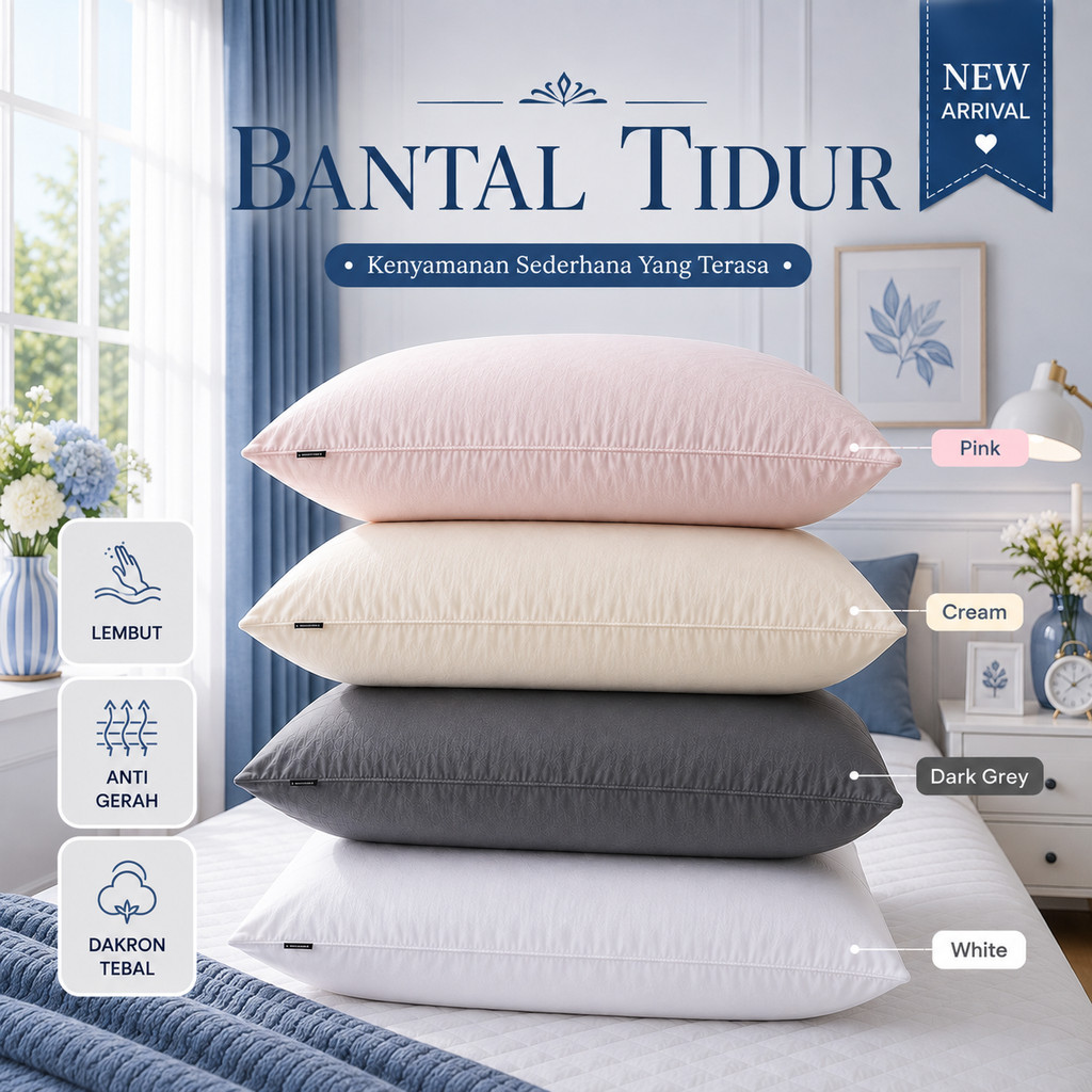 Foto DTG Bantal Tidur Bantal Guling Hotel Premium Anti Kempes Kain