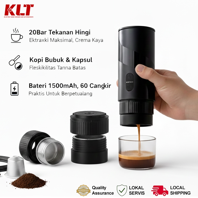 Foto movelora KLT Portable Electric Espresso Machine Mesin Kopi Espresso