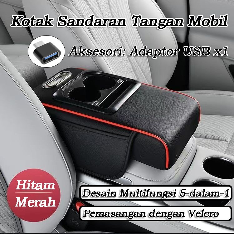 Foto Olifedo Olifedo Armrest Pad Mobil Kotak Dengan port pengisian daya
